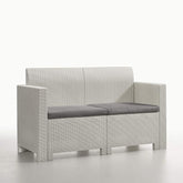 Set Nebraska da Esterno Bianco Salottino con Divano Poltrone e Tavolino